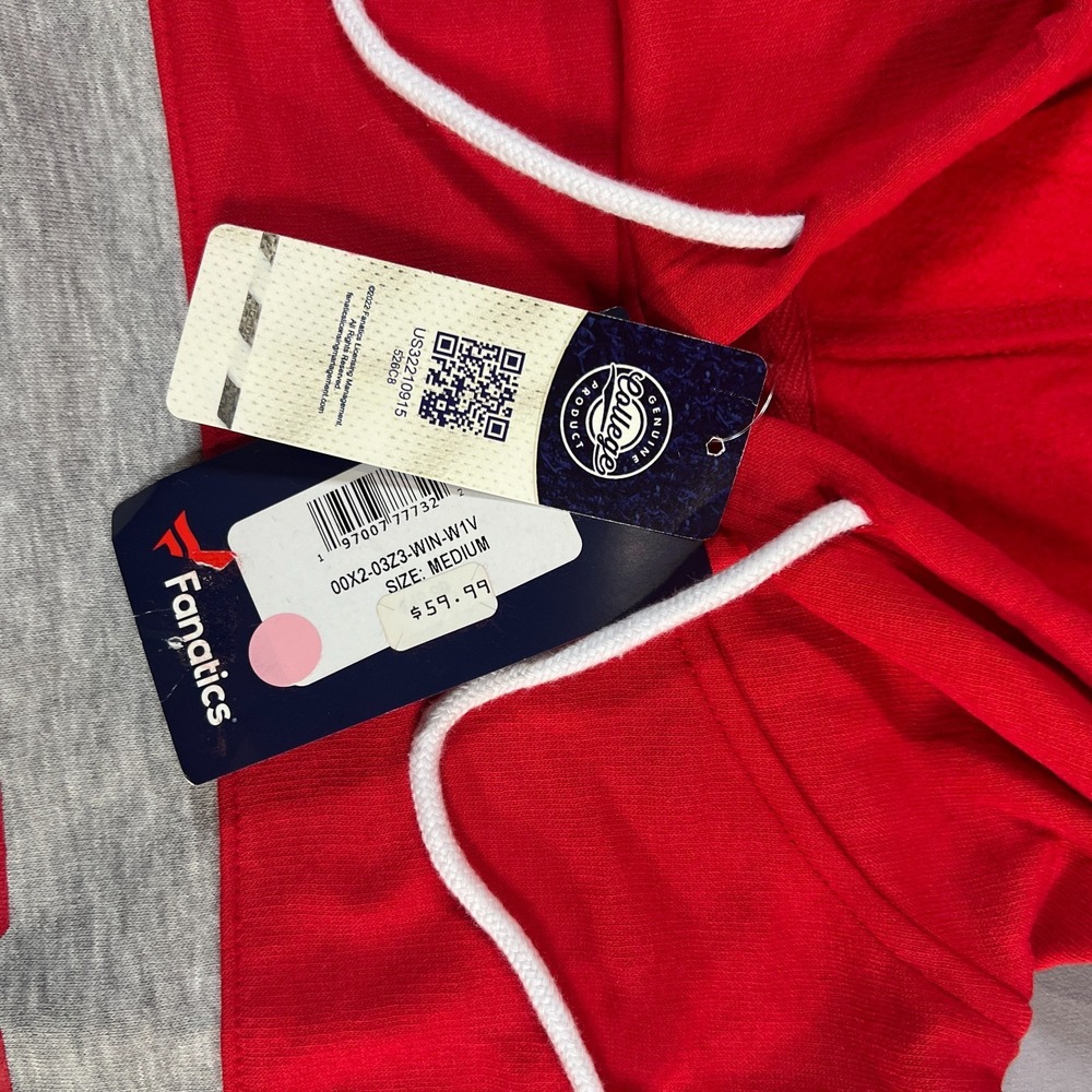 Fanatics Wisconsin Badgers Football NCAA Hoodie Women Medium Red Gray Colorblock - Picture 5 of 9
